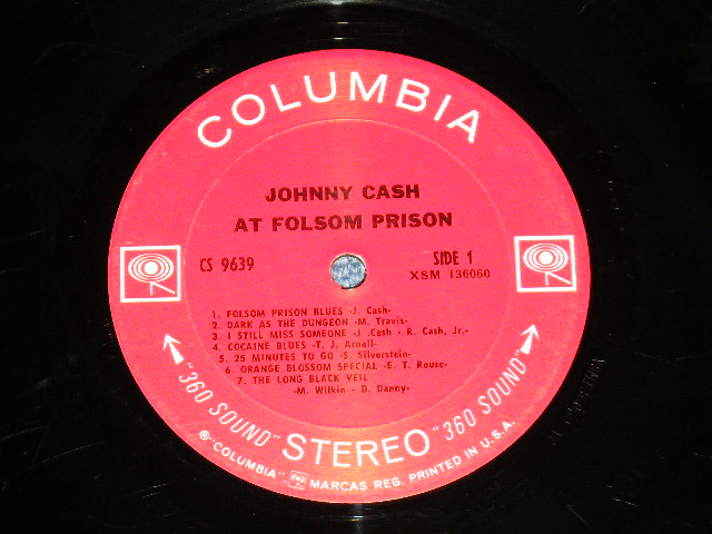 画像: JOHNNY CASH - AT FOLSOM PRISON ( Ex-/Ex+ Looks:VG+++  ) / 1968 US AMERICA  ORIGINAL "360 SOUND Label" STEREO  Used LP 