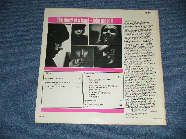 画像: JOHN MAYALL - THE DIARY OF A BAND ( Matrix # ZAL-8168W/PS-8169 W) ( Ex++/MINT- : EDSP )   / 1970 US AMERICA ORIGINAL Used LP 