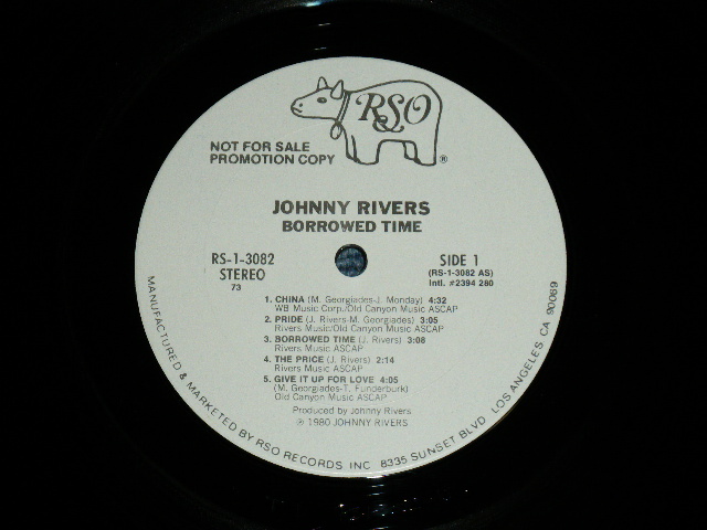 画像: JOHNNY RIVERS - BORROWED TIME  ( EX+++/MIN)  / 1982  US AMERICA  ORIGINAL "WHITE LABEL PROMO" Used LP 