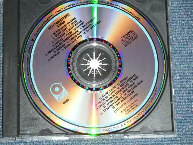 画像: PETE TOWNSHEND of THE WHO - SCOOP ( MINT-/MINT )   / 1989 US AMERICA ORIGINAL Used CD 