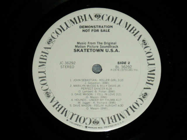 画像: OST/V.A.  ( DAVE MASON,EARTH WIND & FIRE,The EMOTIONS,PATRICK HERNANDEZ,THE JACKSONSMHEATWAVE) - SKATETOWN USA ( Ex++/Ex+++ Looks:Ex++)   /  1979 US AMERICA ORIGINAL "WHITE LABEL PROMO"  Used  LP