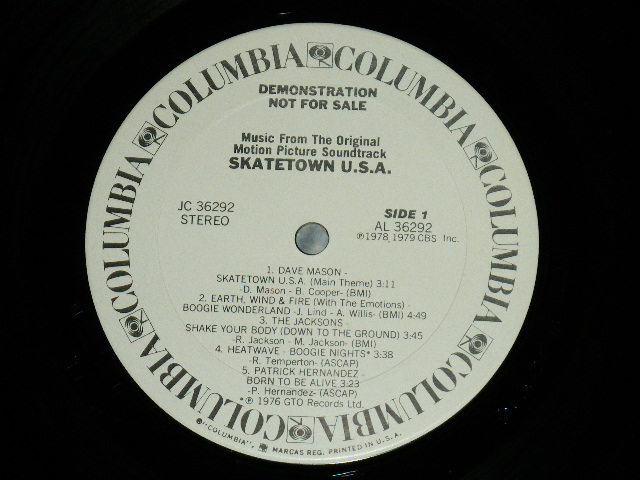 画像: OST/V.A.  ( DAVE MASON,EARTH WIND & FIRE,The EMOTIONS,PATRICK HERNANDEZ,THE JACKSONSMHEATWAVE) - SKATETOWN USA ( Ex++/Ex+++ Looks:Ex++)   /  1979 US AMERICA ORIGINAL "WHITE LABEL PROMO"  Used  LP