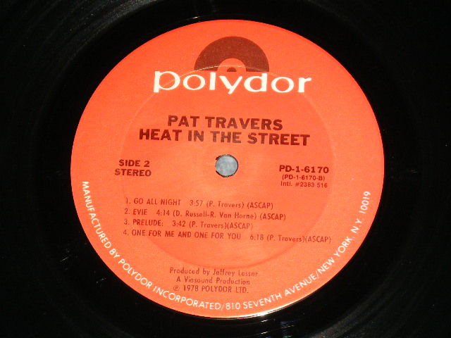 画像: PAT TRAVERS BAND - HEAT IN THE STREET( Ex/MINT- ) / 1978 US AMERICA ORIGINAL Used LP 