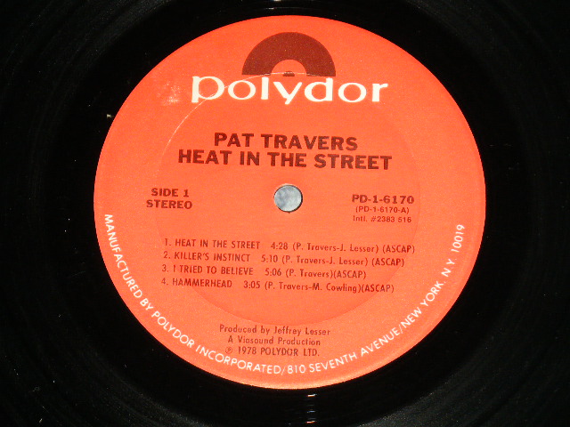画像: PAT TRAVERS BAND - HEAT IN THE STREET( Ex/MINT- ) / 1978 US AMERICA ORIGINAL Used LP 
