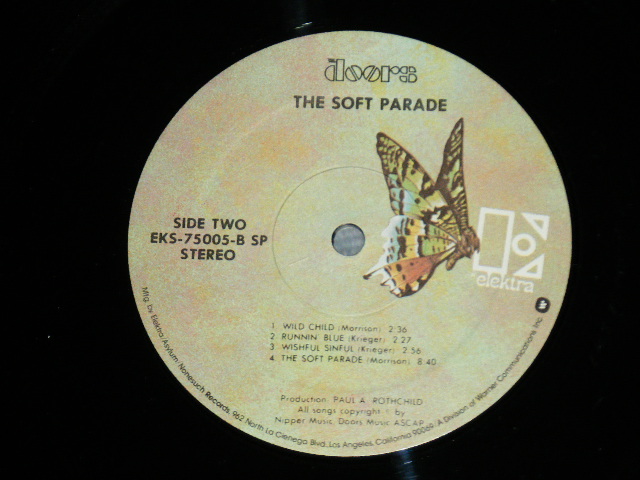 画像: THE DOORS - THE SOFT PARADE ( Matrix # A SP CSx7 ESRD 5287 C / B SP CSx5 ESRD 5287 C ) ( Ex+++/MINT-) ( Never Have any ORIGINAL INNER SLEEVE ) / 1972? US AMERICA  "2nd Press BUTTERFLY Label"  Used LP 