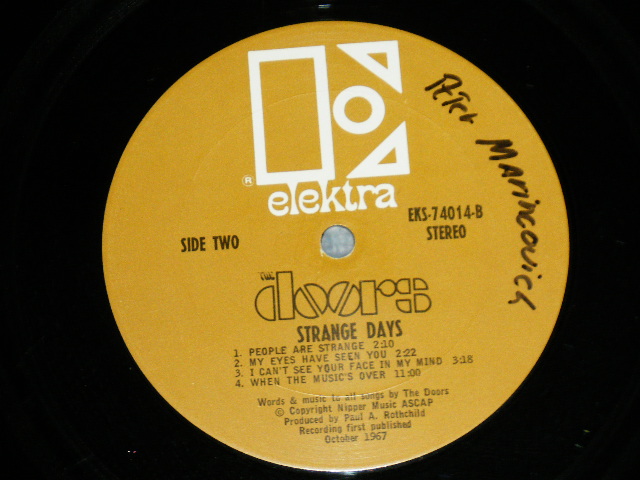 画像: THE DOORS - STRANGE DAYS  ( Matrix # A (CTH-1) / B (CTH-1)  ) (VG+++/Ex+ : WOFC,WOL,SPLIT ) ( NON ORIGINAL INNER SLEEVE ) / 1967 US AMERICA Original "1st Press BROWN Label with Large Stylized E on TOP" "NON CREDIT at Bottom Label" Used STEREO LP 
