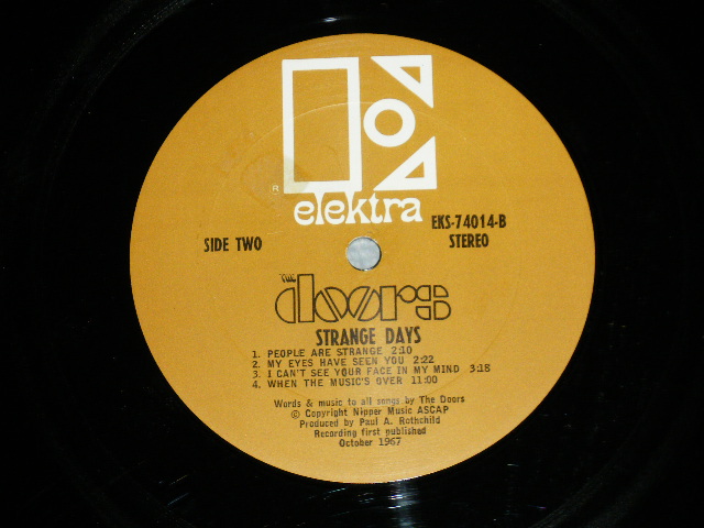 画像: THE DOORS - STRANGE DAYS  ( Matrix # A (CTH) / B (CTH)  ) (Ex/Ex++ A-2,3,B-2,3 :Ex) ( NON ORIGINAL INNER SLEEVE ) / 1967 US AMERICA Original "1st Press BROWN Label with Large Stylized E on TOP" "NON CREDIT at Bottom Label" Used STEREO LP 