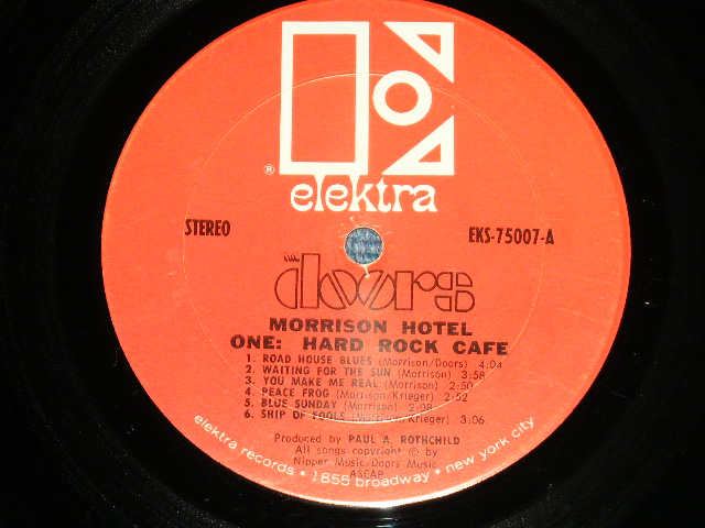 画像: THE DOORS - MORRISON HOTEL ( Matrix # -A-2 CP 1 / B-2 CP 1 ) ( Ex++/Ex+++,Ex+ B-1~3 Scratches : EDSP )  / 1970 US Original "1st Press RED Label with Large Stylized E on TOP" "1855 BROADWAY CREDIT at Bottom Label" Used STEREO LP 