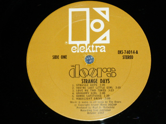 画像: THE DOORS - STRANGE DAYS  ( Matrix # A (CP-3) / B (CP-2)  ) (Ex+/Ex++ ) / 1967 US AMERICA Original "1st Press BROWN Label with Large Stylized E on TOP" "NON CREDIT at Bottom Label" Used STEREO LP 