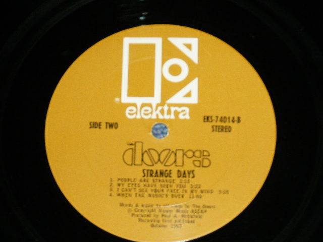 画像: THE DOORS - STRANGE DAYS  ( Matrix # A (CP-3) / B (CP-2)  ) (Ex+/Ex++ ) / 1967 US AMERICA Original "1st Press BROWN Label with Large Stylized E on TOP" "NON CREDIT at Bottom Label" Used STEREO LP 