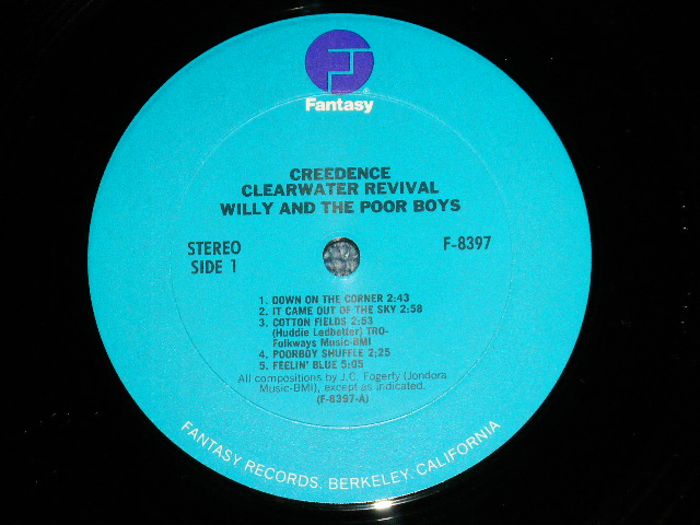 画像: CCR CREEDENCE CLEARWATER REVIVAL - WILLY And The POOR BOYS  (Ex+++/Ex+++ Looks*Ex++B-3:Ex) / Early 1980's  US REISSUE   "BLUE with Label with PURPLE STYLIZED 'F' on Top" Used LP 