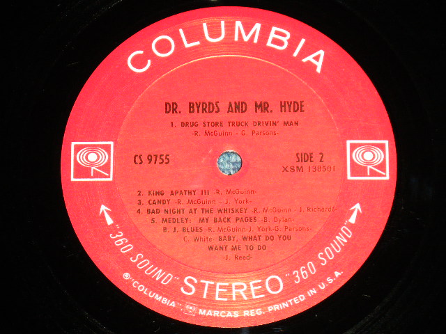 画像: THE BYRDS - DR.BYRDS & MR. HYDE( Matrix # 1E/1E)  ( Ex+++/Ex+++ )  / 1969 US AMERICA ORIGINAL "360 SOUND Label"  Used LP