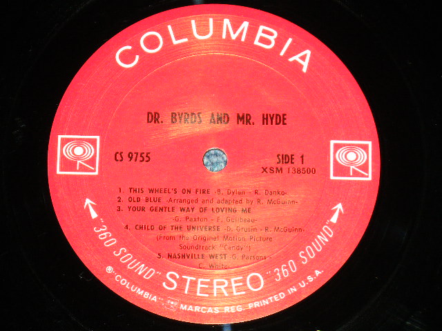 画像: THE BYRDS - DR.BYRDS & MR. HYDE( Matrix # 1E/1E)  ( Ex+++/Ex+++ )  / 1969 US AMERICA ORIGINAL "360 SOUND Label"  Used LP
