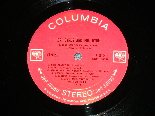 画像: THE BYRDS - DR.BYRDS & MR. HYDE( Matrix # 1A/1D)  ( Ex+++/MINT- )  / 1969 US AMERICA ORIGINAL "360 SOUND Label"  Used LP