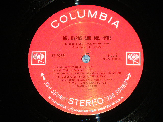 画像: THE BYRDS - DR.BYRDS & MR. HYDE( Matrix # 1E/1B )  ( Ex/Ex++ A-2,B-3:Ex )  / 1969 US AMERICA ORIGINAL "360 SOUND Label" "PROMO STAMP"  Used LP