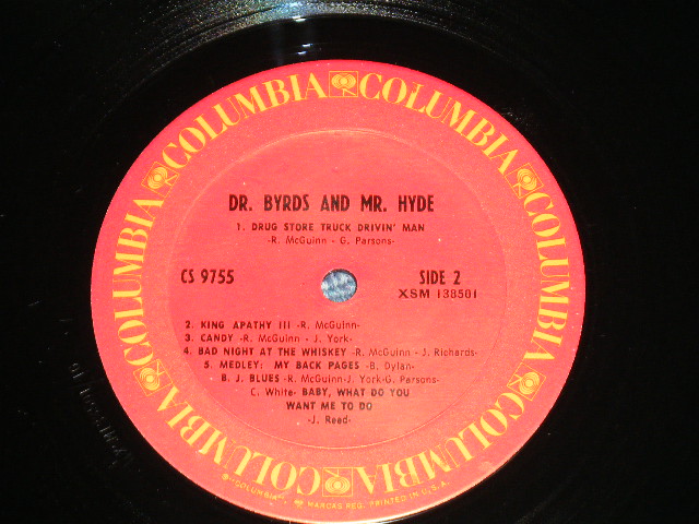 画像: THE BYRDS - DR.BYRDS & MR. HYDE( Matrix # 1G/1G)  ( Ex++/Ex+++ )  / 1971 US AMERICA "2nd Press Label"  Used LP