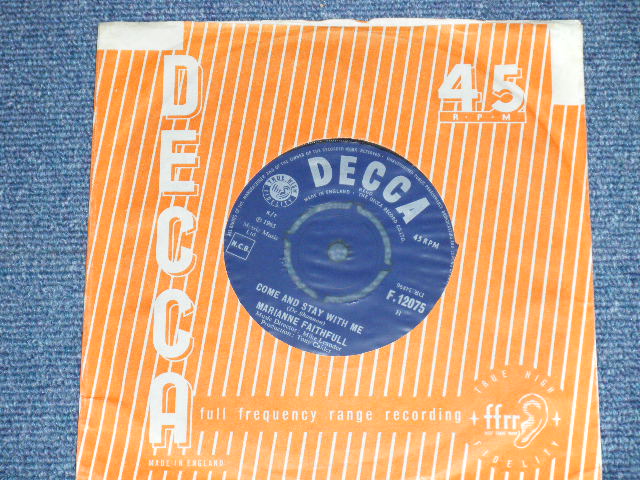 画像: MARIANNE FAITHFULL - COME AND STAY WITH ME (Ex+++/Ex+++ )  / 1965 UK ENGLAND ORIGINAL Used 7"Single