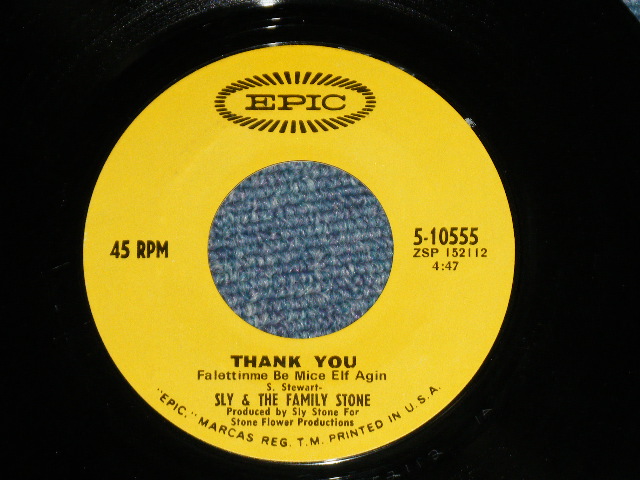 画像: SLY & THE FAMILY STONE - THANK YOU : EVERYBODY IS A STAR   ( Ex++/MINT-)  / 1969 US AMERICA ORIGINAL Used 7"45  Single  with PICTURE SLEEVE 
