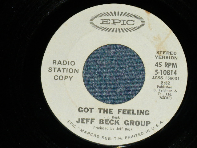 画像: JEFF BECK GROUP -  GOT THE FEELING ( PROMO Only  SAME FLIP : MONO & STEREO  ) ( Ex+++/Ex+++ )  / 1971 US AMERICA ORIGINAL "PROMO ONLY" Used 7"45  Single 