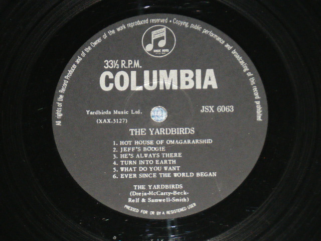 画像: THE YARDBIRDS  - ROGER THE ENGINEER  ( Ex++/Ex+++ Looks:MINT-) / 1966 SOUTH AFRICA 南アフリカ盤 ORIGINAL Used LP