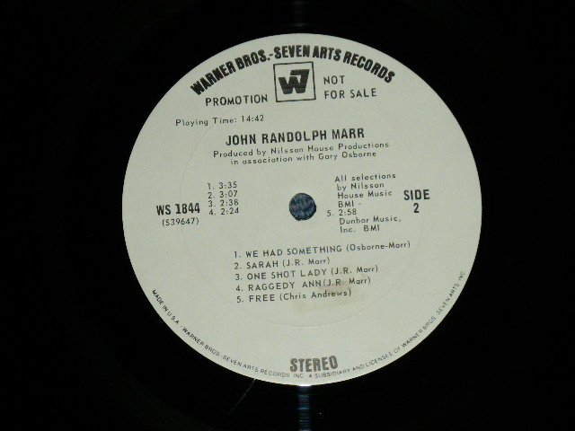 画像: JOHN RANDOLPH MARR -  JOHN RANDOLPH MARR ( Ex++/MINT- ) / 1970  US AMERICA ORIGINAL  "WHITE LABEL PROMO"  Used LP