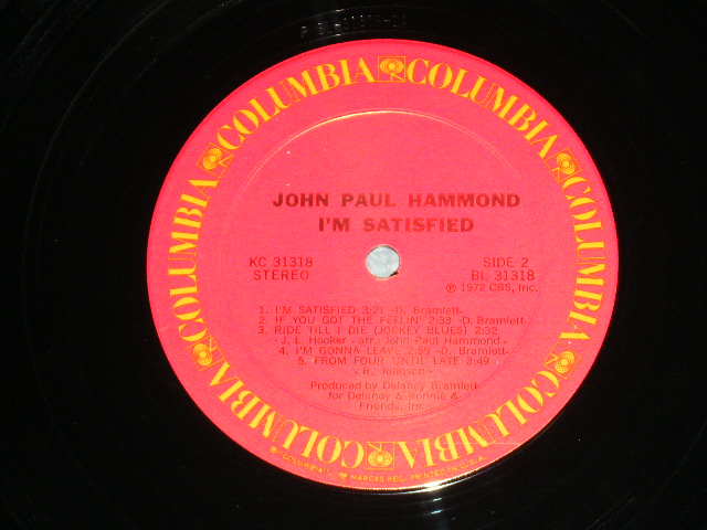 画像: JOHN PAUL HAMMOND - I'M A SATISFIED ( MINT-/MINT-)  / 1972 US AMERICA ORIGINAL  Used LP 