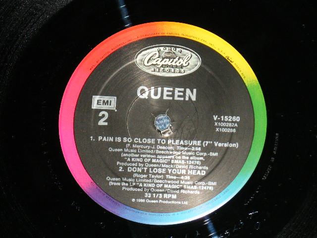 画像: QUEEN -  PAIN IS SO CLOSE TO PLEASURE  (  Ex+++/MINT- : BB Hole for PROMO  ) / 1986 US AMERICA  ORIGINAL Used 12" 