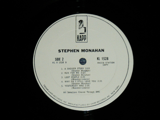 画像: STEPHEN MONAHAN - STEPHEN MONAHAN / 1968 US AMERICA ORIGINAL "WHITE LABEL PROMO" MONO Used LP 