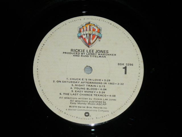 画像: RICKIE LEE JONES - RICKIE LEE JONES ( Matrix # BSK-1-3296 LW 5/ BSK-2-3296 LW 5  ( Ex++/MINT-) / 1979  US AMERICA ORIGINAL Used LP