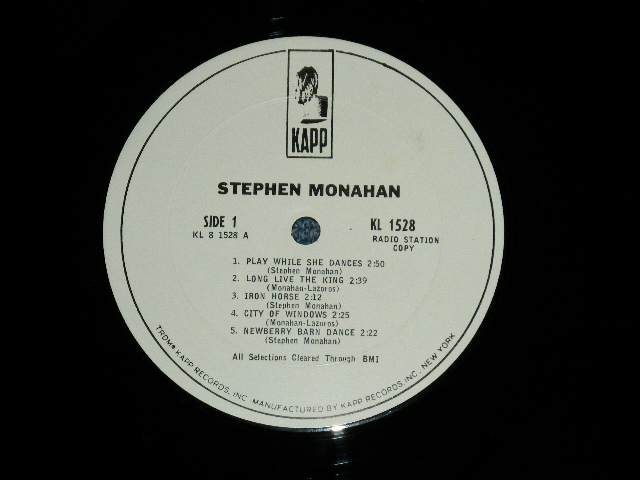 画像: STEPHEN MONAHAN - STEPHEN MONAHAN / 1968 US AMERICA ORIGINAL "WHITE LABEL PROMO" MONO Used LP 