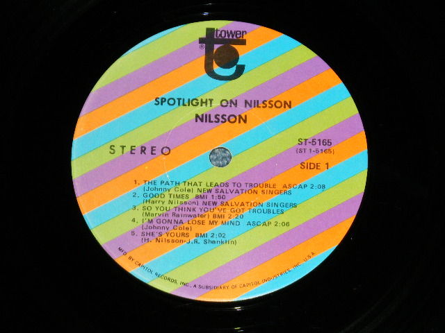 画像: NILSSON - SPOTLIGHT ON NILSSON ( Ex++/Ex+++ : EDSP,Cutout ) / 1969 US AMERICA  "2nd Press Version Number"  Used LP  