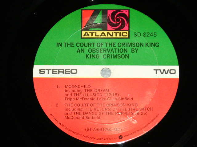 画像: KING CRIMSON - IN THE COURT OF CRIMSON KING (:Matrix # ST-A-691699-CC △22117(1) / ST-A-691700-CC △22180(1))(Ex++/Ex+++) / 1969 US ORIGINAL  3rd Press Small "75 ROCKFELLER Credit Label" LABEL LP 