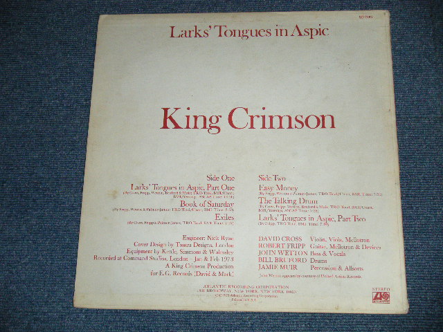 画像: KING CRIMSON -  LARK's TONGUES IN ASPIC (:Matrix #A)ST-A-732809-B AT / GP B)ST-A-732810-B)  "PR / PRESSWELL Press in NJ"(Ex+/Ex+ WOFC, WOL, TAPE SEAM) / 1973 US AMERICA ORIGINAL 1st Press "1841 BROADWAY Label"  Used LP 