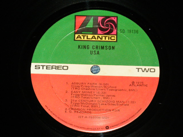 画像: KING CRIMSON - USA (:Matrix # ST-A-75337 BB  △19791(2) /  ST-A-75338   △19791-x(2) ) (Ex++/MINT-) / 1975 US ORIGINAL  1st Press Small "75 ROCKFELLER Credit Label" LABEL  Used LP 