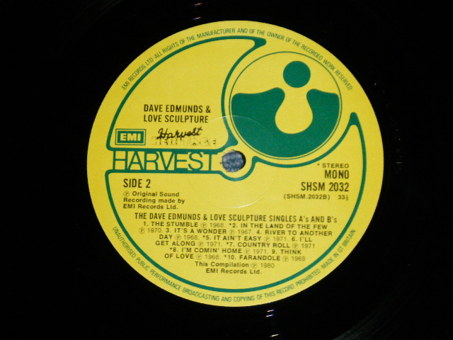 画像: DAVE EDMUNDS & LOVE SCULPTURE- SINGLE'S A'S & B'S ( Ex+++/MINT-)  / 1980 UK ENGLAND ORIGINAL Used LP 