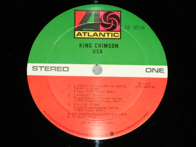 画像: KING CRIMSON - USA (:Matrix # ST-A-75337 BB  △19791(2) /  ST-A-75338   △19791-x(1) ) (Ex+/MINT- : WOL) / 1975 US ORIGINAL  1st Press Small "75 ROCKFELLER Credit Label" LABEL  Used LP 