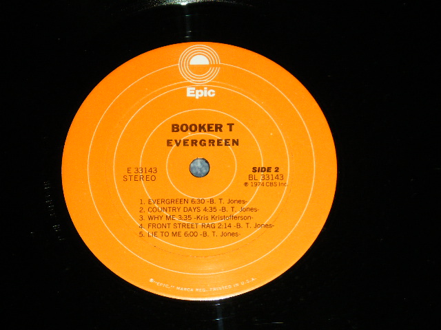 画像: BOOKER T.(JONES  of BOOKER T.& THE MG'S ) - EVERGREEN   (MINT-/Ex+++ Looks:MINT- ) / 1974 US AMERICA  ORIGINAL Used LP 