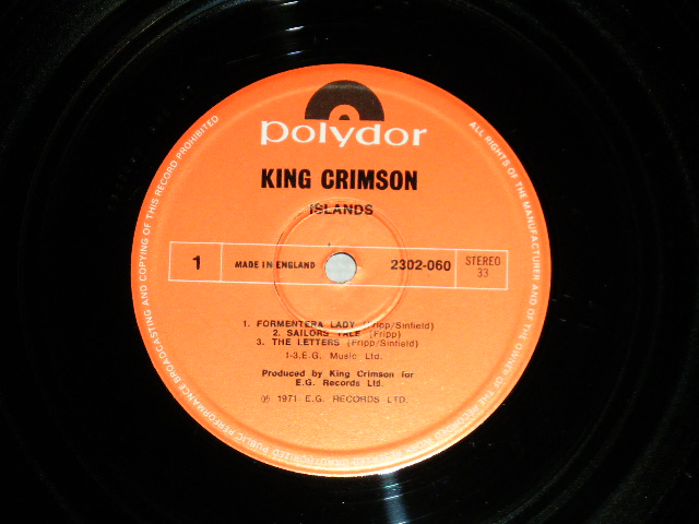 画像: KING CRIMSON -  ISLANDS  ( Ex+++/Ex+++ Looks:MINT-) /  UK ENGLAND REISSUE Used LP 