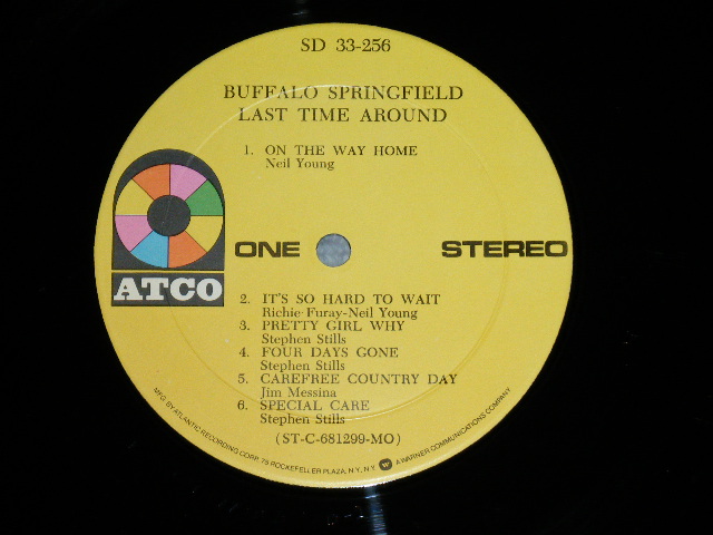 画像: BUFFALO SPRINGFIELD -  LAST TIME AROUND ( MATRIX # A)ST-C-68299-BB D-2 △12022/B) ST-C-68300-BB  △12022 -x (1) D-1  ) ( Ex++/MINT- : EDSP)  / 1969 US AMERICA 2nd Press "YELLOW Label" 1974 Version 4th Press "Small 75 ROCKFELLER Label"  STEREO  Used LP 