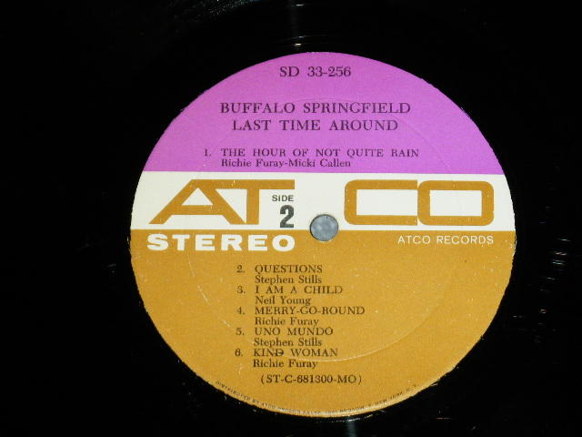 画像: BUFFALO SPRINGFIELD -  LAST TIME AROUND ( Matrix # A)ST-C-68299-B D2 MR △12022 /B) ST-C-68300-AA D2 MR △12022 -x ) ( Ex+/Ex+++ )  / 1968 US AMERICA ORIGINAL 1st Press "PURPLE & GRAY Label" STEREO Used LP