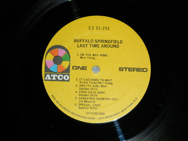 画像: BUFFALO SPRINGFIELD -  LAST TIME AROUND ( Matrix # A)ST-C-68299-B D2 /B) ST-C-68300-B D2 ) ( Ex+++/MINT- : EDSP)  / 1968 US AMERICA 1969 Version 2nd Press "YELLOW Label" "1841 BROADWAY Label" STEREO Used LP