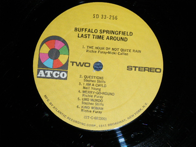 画像: BUFFALO SPRINGFIELD -  LAST TIME AROUND ( MATRIX # A)ST-C-68299-B D-2 /B) ST-C-68300-B D 1) ( Ex/Ex+ Looks:Ex- )  / 1968 US AMERICA 1969 Version 2nd Press "YELLOW Label" "1841 BROADWAY Label" STEREO Used LP