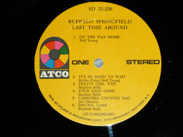 画像: BUFFALO SPRINGFIELD -  LAST TIME AROUND ( MATRIX # A)ST-C-68299-BB D-2 MR △12022/ B) ST-C-68300-BB MR  △12022 -x (2) D 1) ( Ex+++/Ex+ Tape on Cover  )   / 1968 US AMERICA 1969 Version 2nd Press "YELLOW Label" "1841 BROADWAY Label" STEREO Used LP