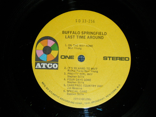 画像: BUFFALO SPRINGFIELD -  LAST TIME AROUND ( MATRIX # A)ST-C-68299-B D-2 /B) ST-C-68300-B D 1) ( Ex/Ex+ Looks:Ex- )  / 1968 US AMERICA 1969 Version 2nd Press "YELLOW Label" "1841 BROADWAY Label" STEREO Used LP