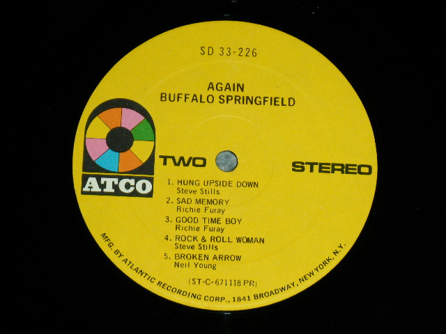画像: BUFFALO SPRINGFIELD -  AGAIN  ( Matrix # ST-C-671117-C / B) ST-C-671118-C ) ( Ex+++/MINT- )  / 1967 US AMERICA ORIGINAL 2nd Press "YELLOW Label" " 1841 BROADWAY Label"  STEREO  Used LP 