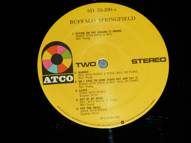 画像: BUFFALO SPRINGFIELD -  BUFFALO SPRINGFIELD  ( Matrix # A) ST-C-66983-△23394/B) ST-C-66984-△23394-x ) ( Ex-/Ex++ : EDSP)  / 1967 US AMERICA ORIGINAL 1969 Version 2nd press "YELLOW Label" Small "75 ROCKFELLER Label" STEREO  Used LP 