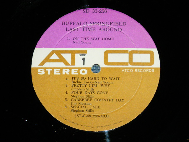 画像: BUFFALO SPRINGFIELD -  LAST TIME AROUND ( Matrix # A)ST-C-68299-BB D2 MR △12022 /B) ST-C-68300-AA D2  MR △12022 -x ) ( Ex++/Ex++ )  / 1968 US AMERICA ORIGINAL 1st Press "PURPLE & GRAY Label" STEREO  Used LP 