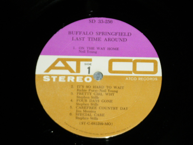 画像: BUFFALO SPRINGFIELD -  LAST TIME AROUND ( Matrix # A)ST-C-68299-B D2 MR △12022 /B) ST-C-68300-AA D2 MR △12022 -x ) ( Ex+/Ex+++ )  / 1968 US AMERICA ORIGINAL 1st Press "PURPLE & GRAY Label" STEREO Used LP