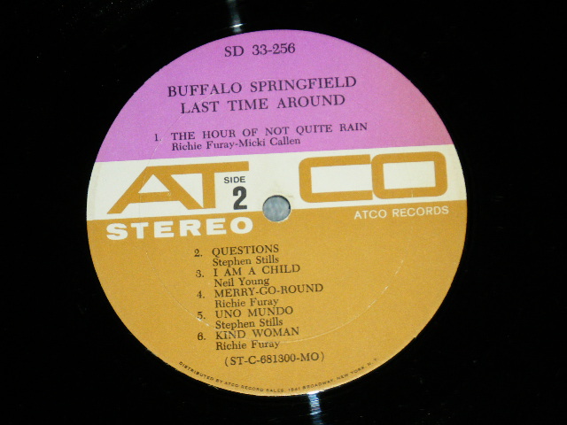 画像: BUFFALO SPRINGFIELD -  LAST TIME AROUND ( Matrix # A)ST-C-68299-BB D2 MR △12022 /B) ST-C-68300-AA D2 MR △12022 -x ) ( Ex+/Ex+)  / 1968 US AMERICA ORIGINAL 1st Press "PURPLE & GRAY Label" STEREO  Used LP 