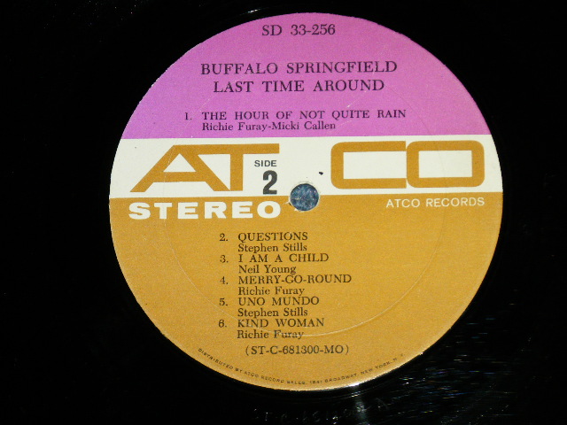 画像: BUFFALO SPRINGFIELD -  LAST TIME AROUND ( Matrix # A)ST-C-68299-BB D2 MR △12022 /B) ST-C-68300-AA D2  MR △12022 -x ) ( Ex++/Ex++ )  / 1968 US AMERICA ORIGINAL 1st Press "PURPLE & GRAY Label" STEREO  Used LP 